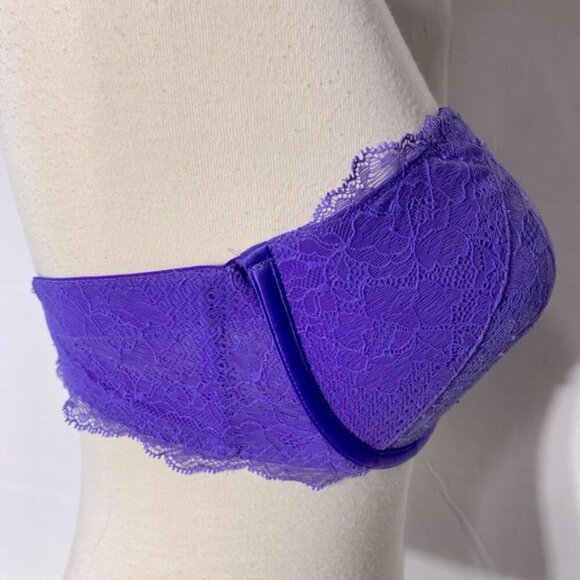 5/$25 La Senza Purple Lace Strapless Bra 34DD - Picture 3 of 12